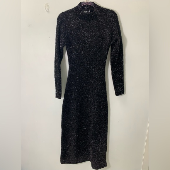 ZARA OPEN BACK KNIT TINSEL DRESS size M NWT - Picture 4 of 13